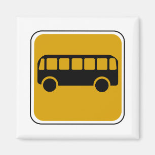 Vintagebussvägmärke Magnet