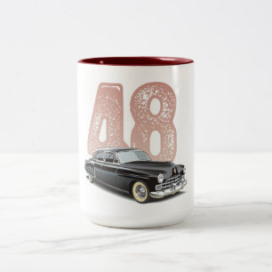 VintageCadillac Coupe 1948: Svart klassikerbil Två-Tonad Mugg