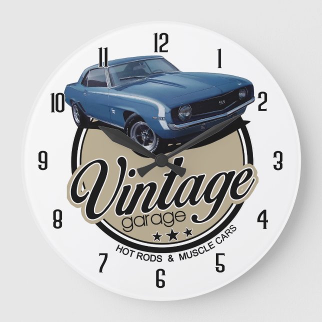 VintageCamaro garage Stor Klocka (Framsida)