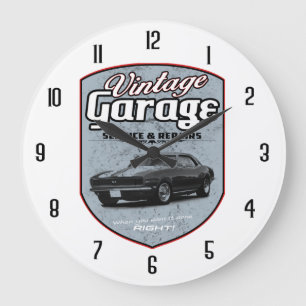 VintageCamaro Retro garage Stor Klocka