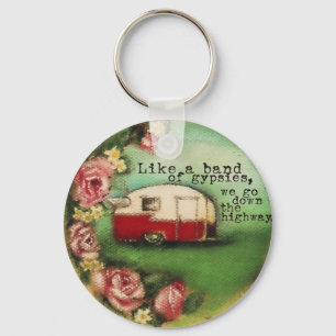 Vintagecampare och ro nyckelring