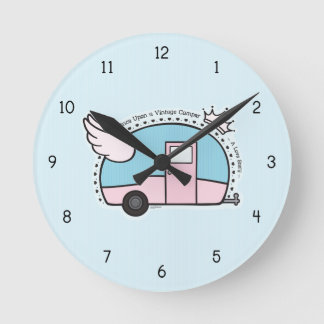 Vintagecamparesläp Rund Klocka