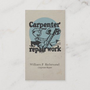 VintageCarpentry reparerar blått med Retro cirkla Visitkort