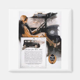 VintageChevrolet annons med kvinnan Magnet
