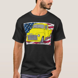 VintageChevy lastbil med amerikanska flaggan T Shirt
