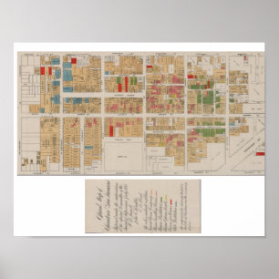 VintageChinatown San Francisco karta 1885 Poster