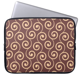 Vintagechoklad virvlar runt i guld- persika laptop fodral