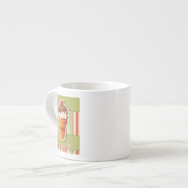 Vintagechokladglass Espressomugg (Framsida vänster)