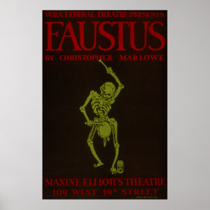 VintageChristopher Marlowe Faustus opera WPA Poster