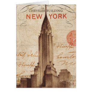 VintageChrysler byggnad i New York Hälsningskort