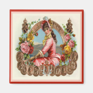 Vintagecigarren boxas etiketten magnet