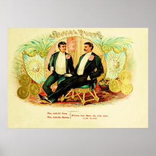 Vintagecigarren boxas etiketten poster