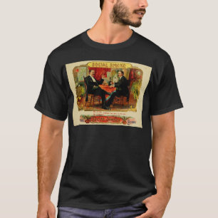 Vintagecigarren boxas etikettSOCIAL RÖKER (L4) T Shirt