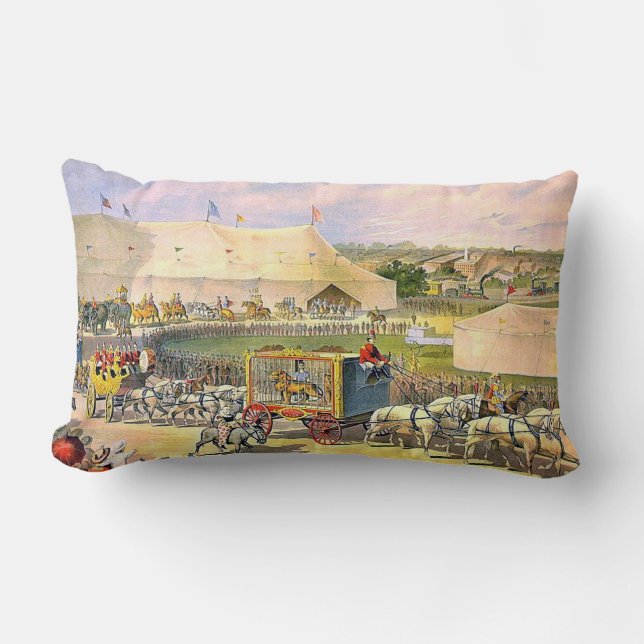 Vintagecirkusjordning Lumbarkudde (Framsida)