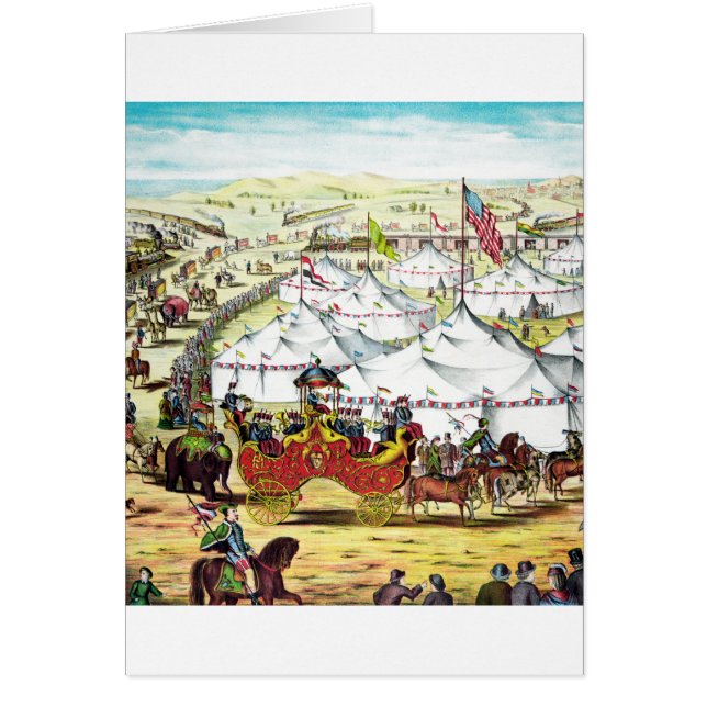 Vintagecirkusparad Hälsningskort (Framsidan)