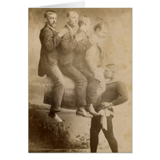 VintagecirkusStrongman Hälsningskort