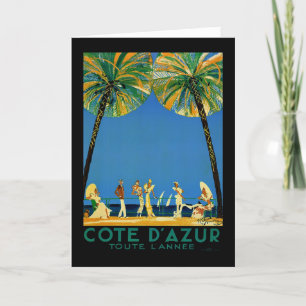 VintageCote d'Azur fransk reser Helgkort