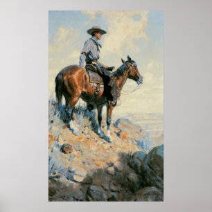 VintageCowboy, vaktpost av slättarna vid Dunton Poster