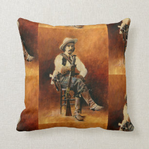 Vintagecowboyen kvadrerar kast dämpar kudde