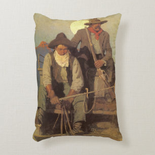 VintageCowboys, lönen arrangerar vid NC Wyeth Prydnadskudde