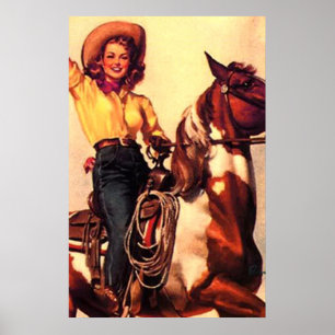 VintageCowgirl Poster