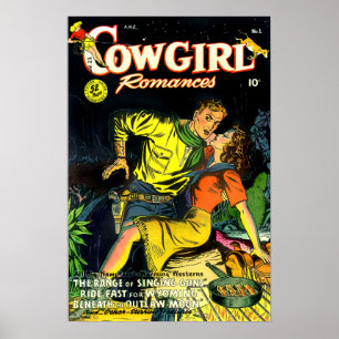Vintagecowgirlen fabulerar gunslingeren poster