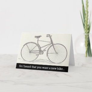 Vintagecykel + Besvikelsefödelsedagkort Kort
