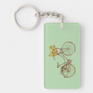 Vintagecykel med solroskorg nyckelring