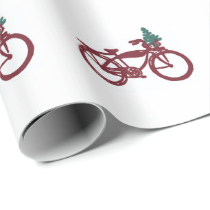 Vintagecykel och julgrandesign presentpapper