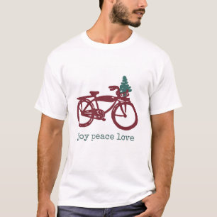 Vintagecykel och julgrandesign t shirt