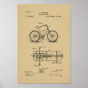 Vintagecykel som 1894 utrustar det patenterade poster
