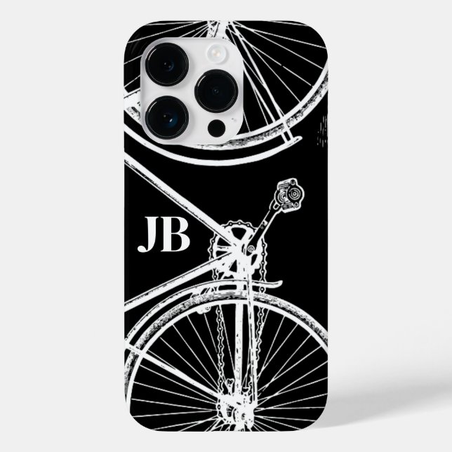 Vintagecykel Svart Vit Monogram Cykel (Baksida)
