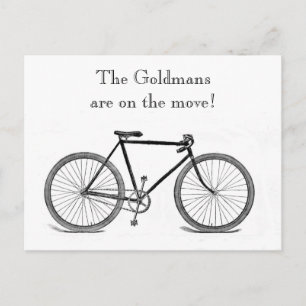 Vintagecykeladressändring Meddelande Vykort