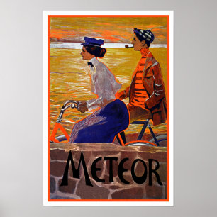 Vintagecykelaffisch: Meteoren cyklar Poster