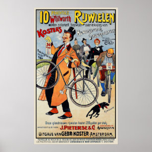 Vintagecykelaffisch: Whitworth Rijwielen Poster
