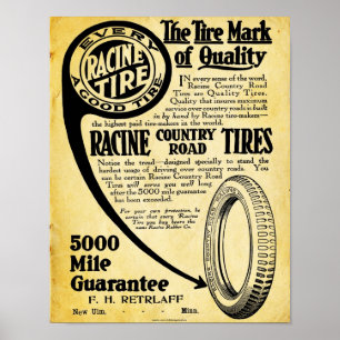 Vintagedäck undertecknar - Racine Trötta Företa Poster