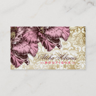 vintagedamast för hibiskus 311-Aloha Visitkort