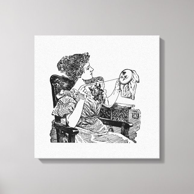 Vintagedambroderi Canvastryck (Framsida)