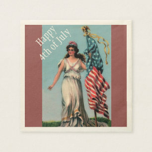 Vintagedamfrihet 4th av Juli det patriotiska Pappersservett