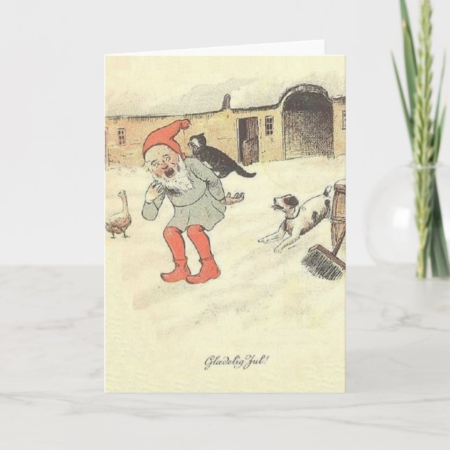 VintagedanskaGlædelig Jul julkort Helgkort (Framsida)