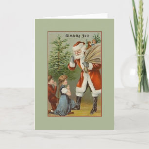 VintagedanskaSanta Glædelig Jul julkort Helgkort