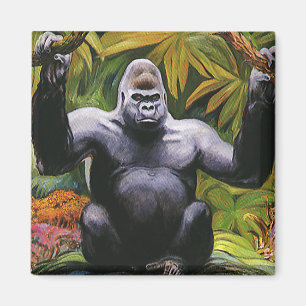 Vintagedjungelprimat, SilverbackLowlandgorilla Magnet