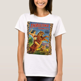 Vintagedjungeltecknaden täcker t-shirt