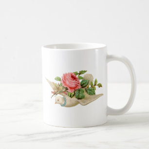 Vintageduvan och steg kaffemugg