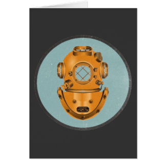 Vintagedykning sätta en klocka på hälsningskort