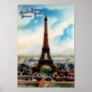 VintageEiffel torn Poster