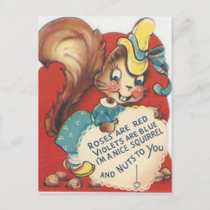 Vintageekorrevalentin Helg Vykort