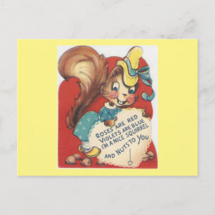 Vintageekorrevalentin Helg Vykort