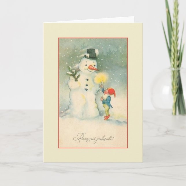 VintageestländareRõõmsaid Jõulupühi julkort Helgkort (Framsida)