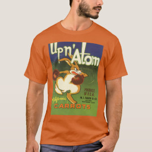 Vintageetikett konst boxande kanin, Up n Atom morö Tee Shirt
